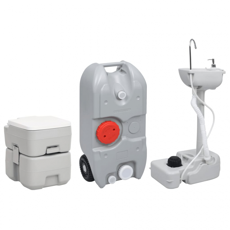 Tragbare Campingtoilette mit Waschbecken und Wasserbehälter
