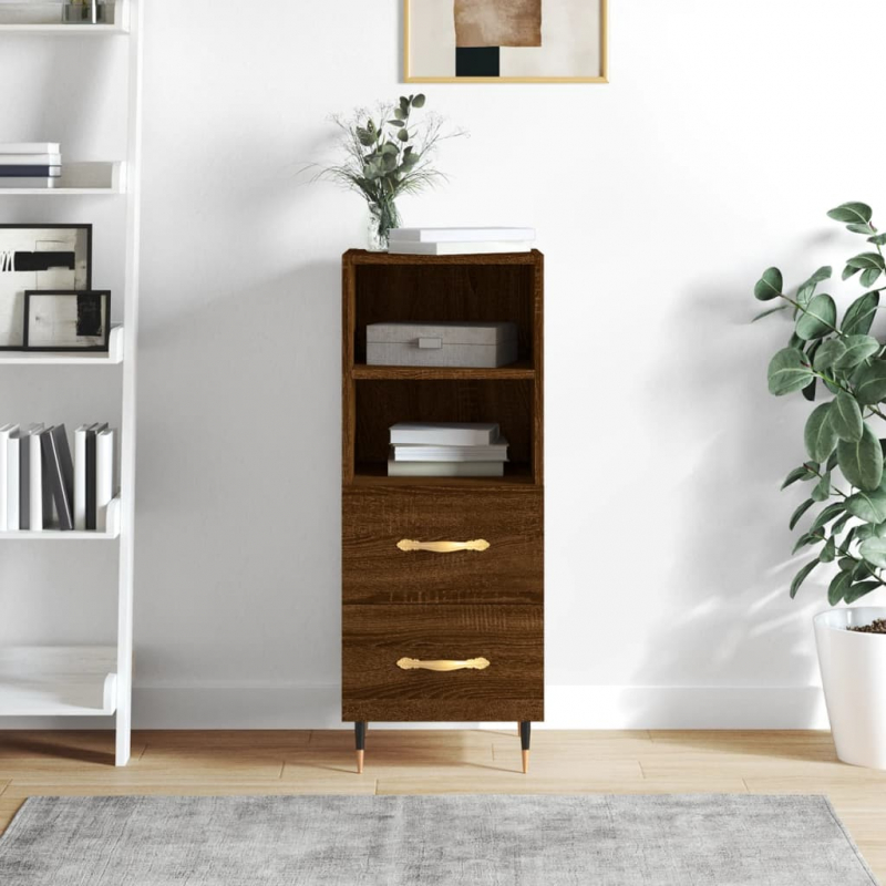 Sideboard Braun Eichen-Optik 34,5x34x90 cm Holzwerkstoff
