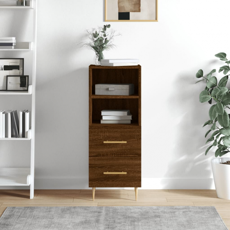 Sideboard Braun Eichen-Optik 34,5x34x90 cm Holzwerkstoff