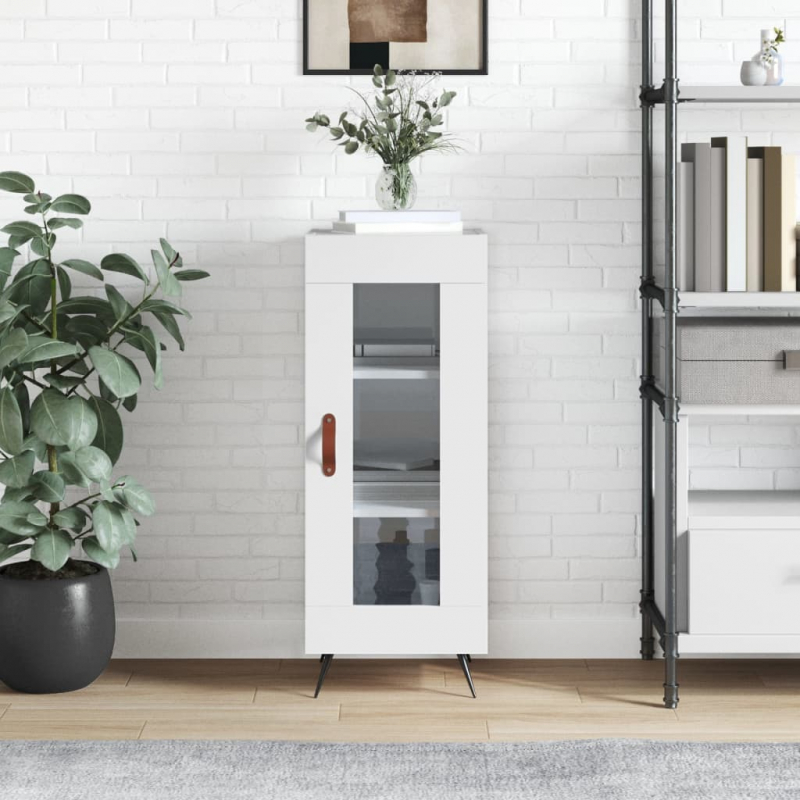 Sideboard Hochglanz-Weiß 34,5x34x90 cm Holzwerkstoff