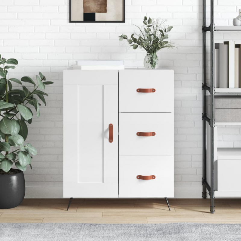Sideboard Hochglanz-Weiß 69,5x34x90 cm Holzwerkstoff