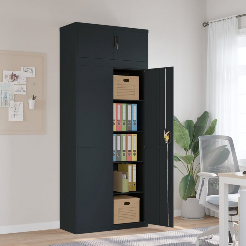 Aktenschrank Anthrazit 90x40x220 cm Stahl