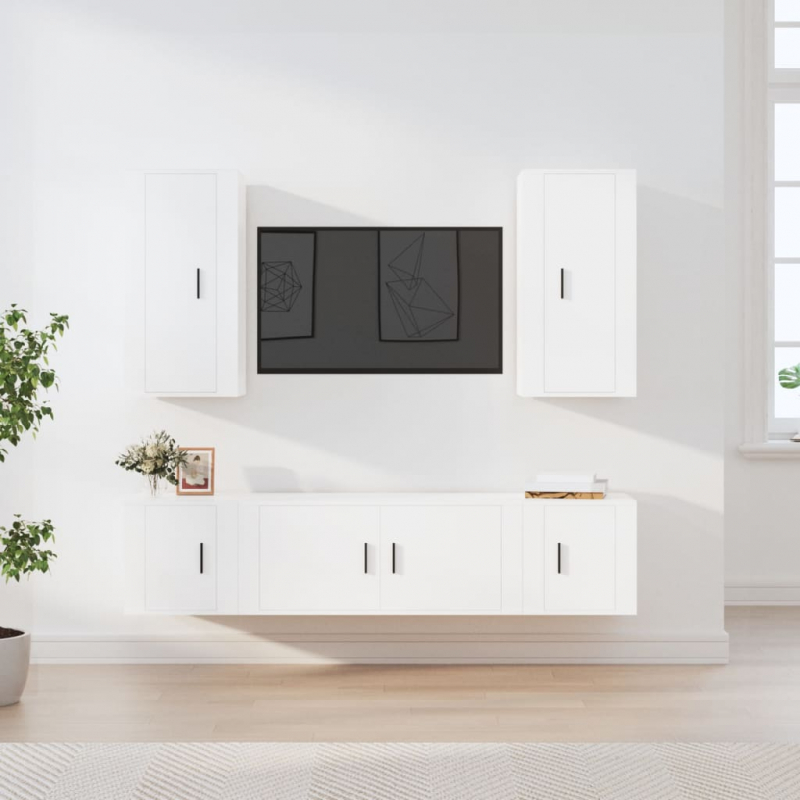 5-tlg. TV-Schrank-Set Weiß Holzwerkstoff