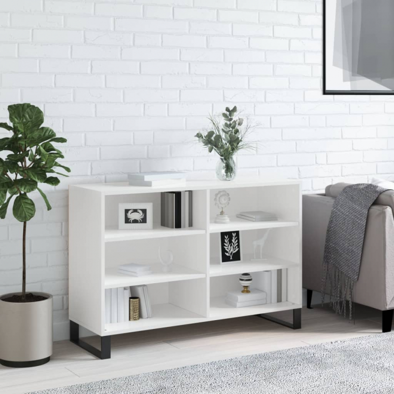 Sideboard Hochglanz-Weiß 103,5x35x70 cm Holzwerkstoff