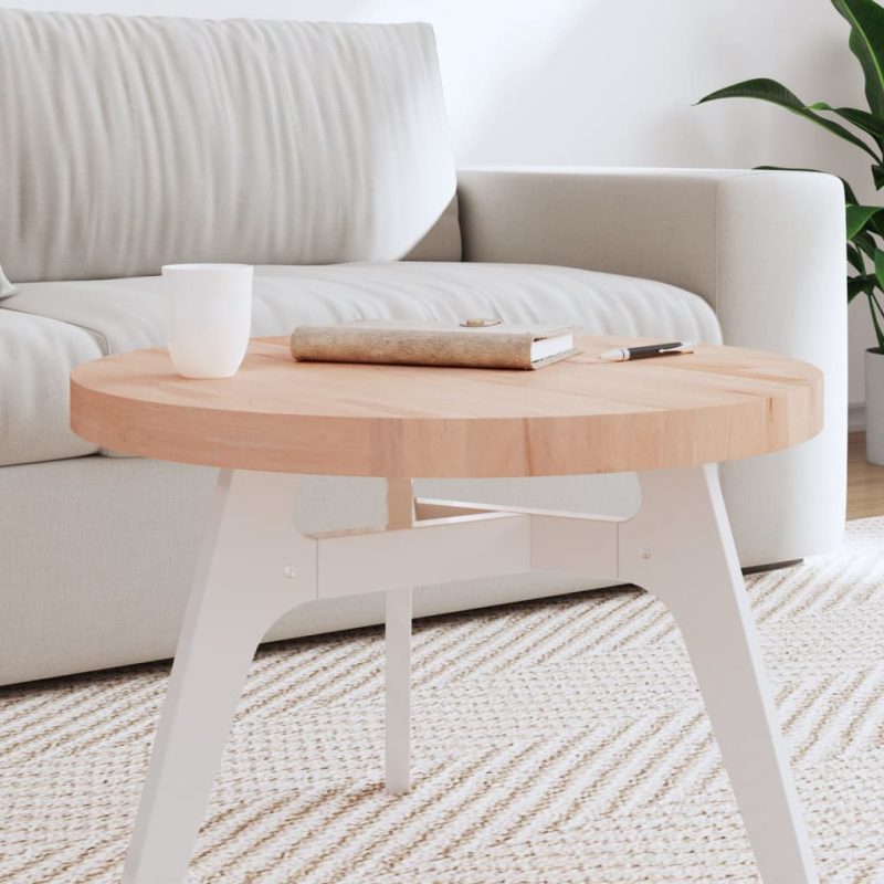 Tischplatte Ø60x4 cm Rund Massivholz Buche
