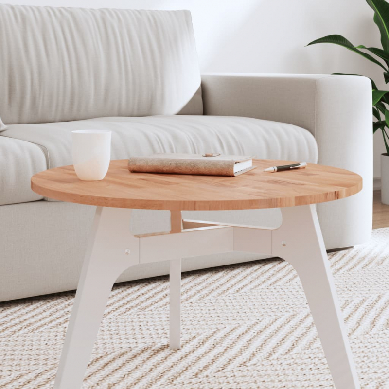 Tischplatte Ø60x1,5 cm Rund Massivholz Buche