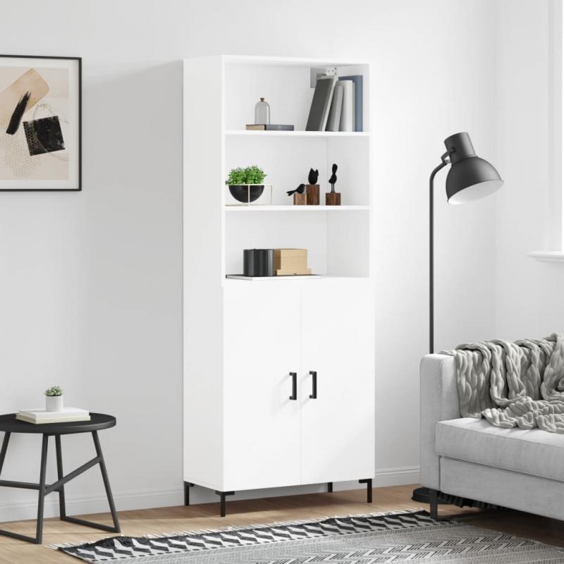 Highboard Weiß 69,5x34x180 cm Holzwerkstoff