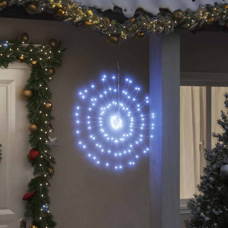 Weihnachtsbeleuchtungen Feuerwerk 2 Stk. 140 LEDs Kaltweiß 17cm