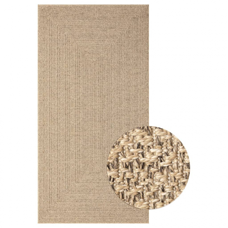 Teppich ZIZUR 80x150 cm Jute-Optik Indoor und Outdoor