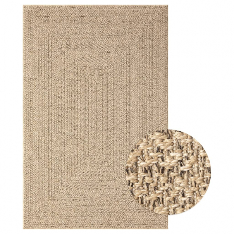Teppich ZIZUR 200x290 cm Jute-Optik Indoor und Outdoor