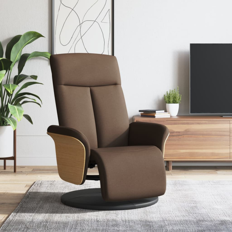 Relaxsessel mit Fußteil Braun Stoff