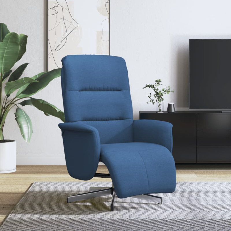 Relaxsessel mit Fußteil Blau Stoff