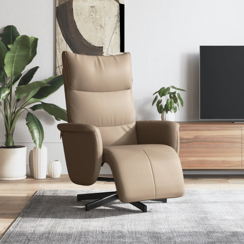 Relaxsessel mit Fußteil Cappuccino-Braun Kunstleder