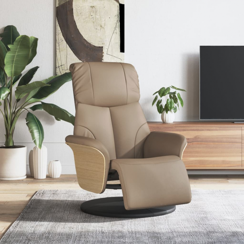 Relaxsessel mit Fußteil Cappuccino-Braun Kunstleder