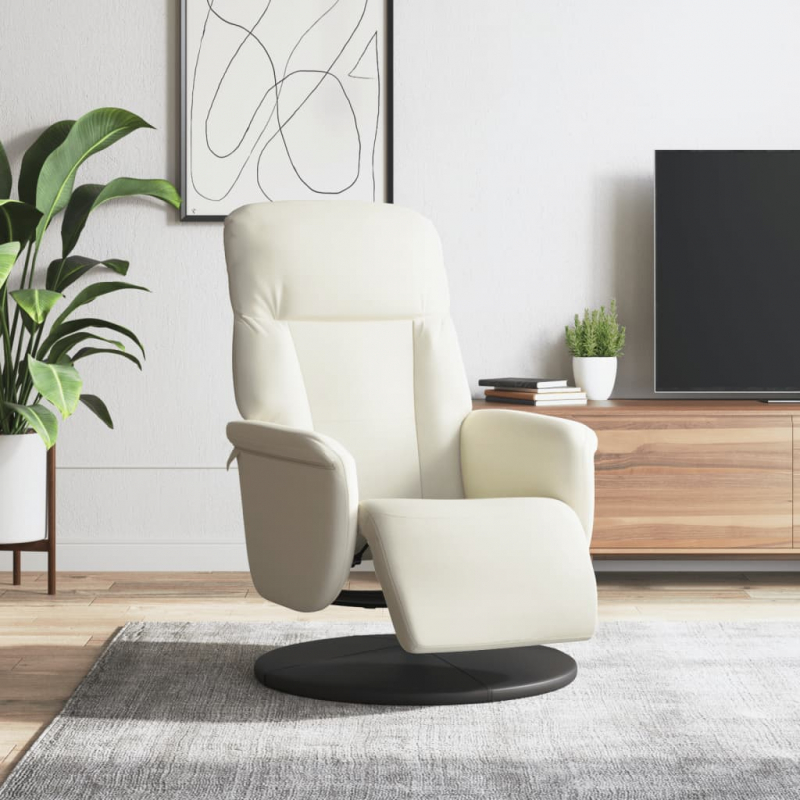 Relaxsessel mit Fußteil Creme Samt