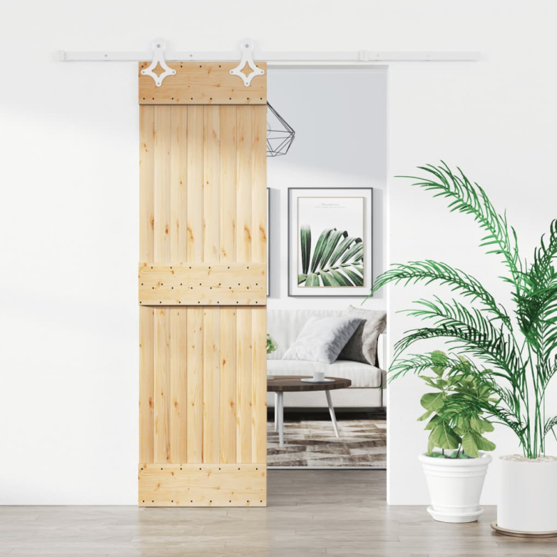 Schiebetür mit Beschlag 70x210 cm Massivholz Kiefer