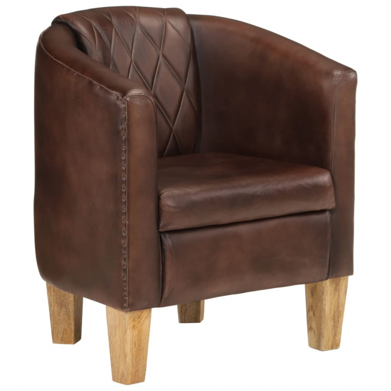 Sessel Dunkelbraun Echtleder