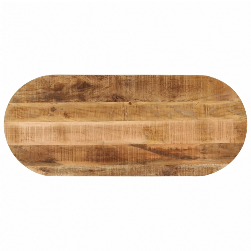 Tischplatte 120x50x2,5 cm Oval Raues Massives Mangoholz