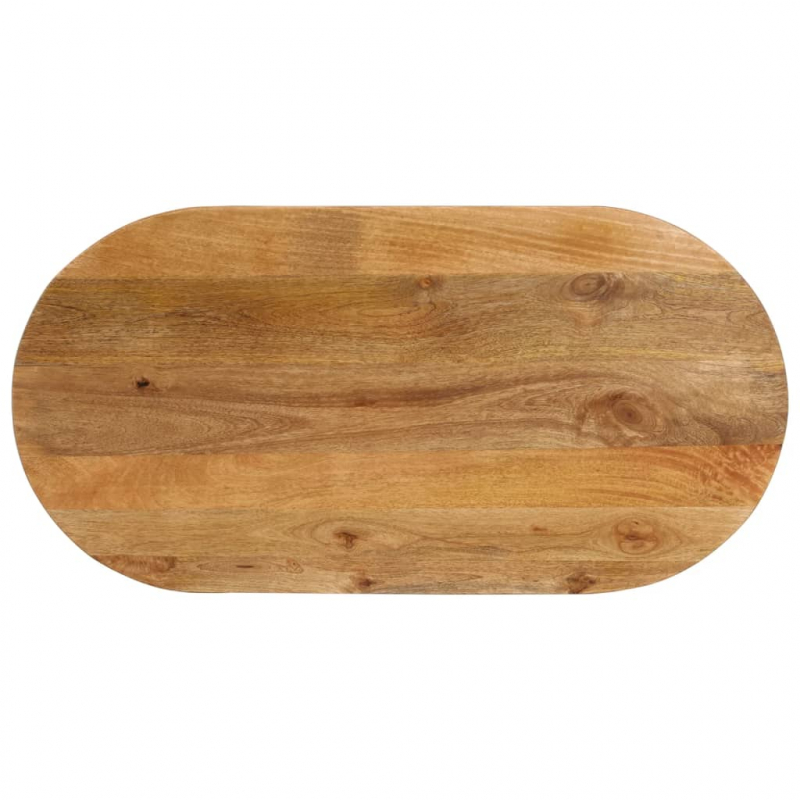 Tischplatte 140x60x2,5 cm Oval Massivholz Mango