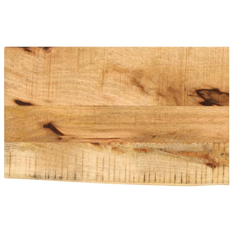 Tischplatte 50x40x2,5 cm Baumkante Massivholz Raues Mangoholz