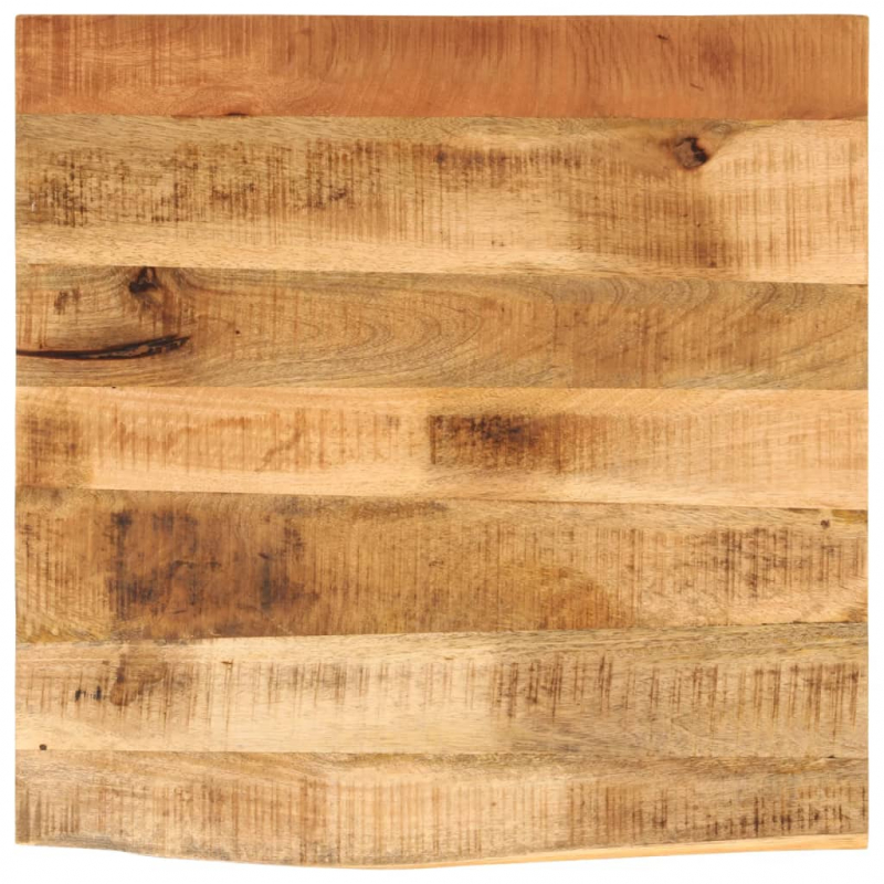 Tischplatte 40x40x3,8 cm Baumkante Massivholz Raues Mangoholz
