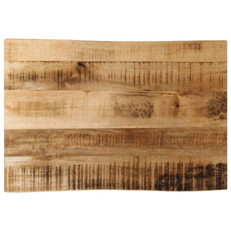 Tischplatte mit Baumkante 70x40x2,5 cm Raues Mango Massivholz