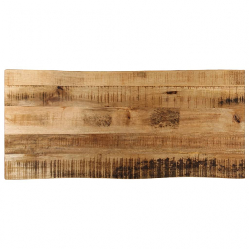Tischplatte mit Baumkante 90x40x3,8 cm Raues Mango Massivholz