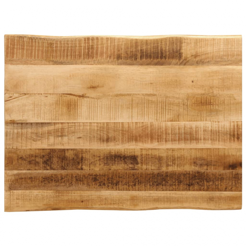 Tischplatte mit Baumkante 80x60x3,8 cm Raues Mango Massivholz