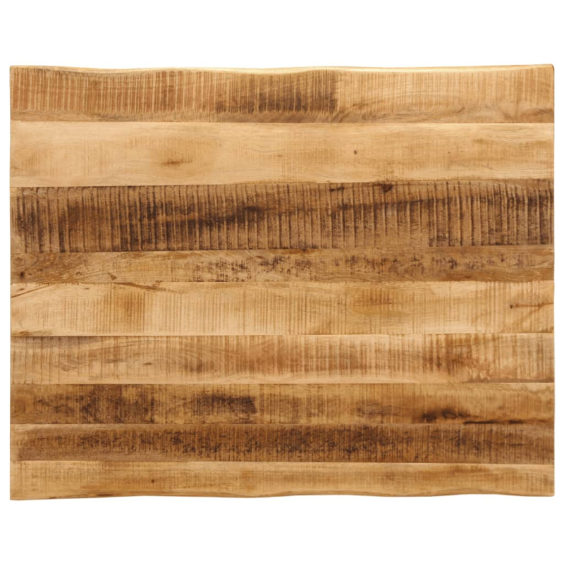 Tischplatte mit Baumkante 100x80x3,8 cm Raues Mango Massivholz