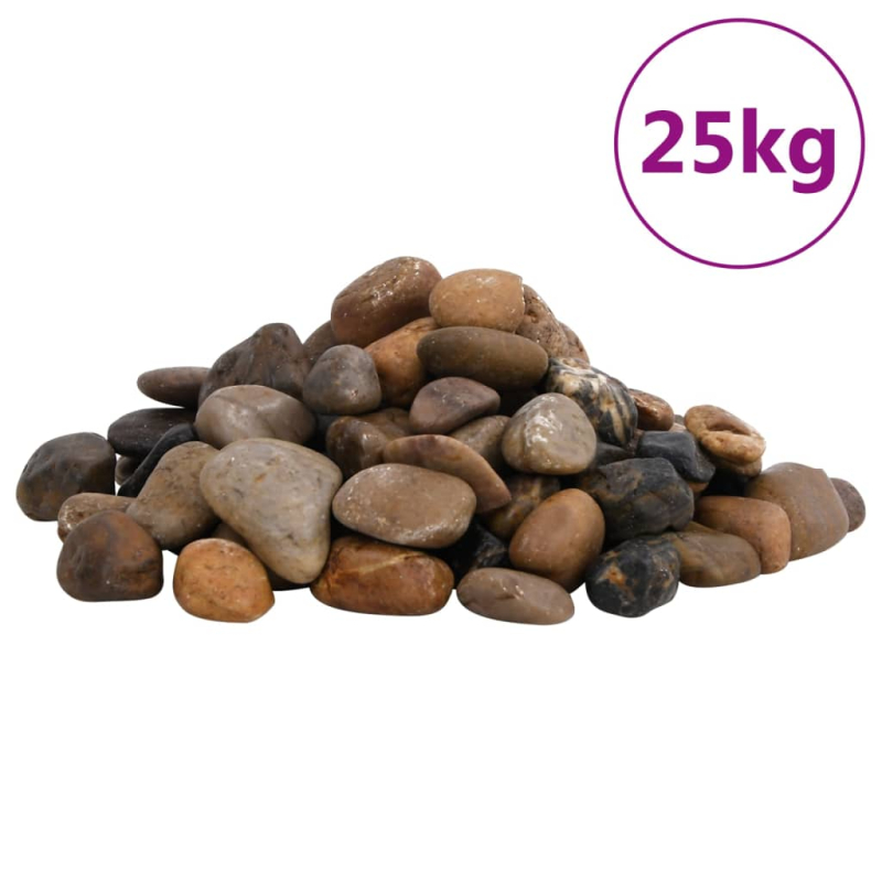 Polierte Kiesel 25 kg Mehrfarbig 2-5 cm