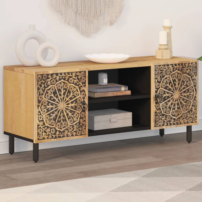 TV-Schrank 105x33x46 cm Massivholz Mango