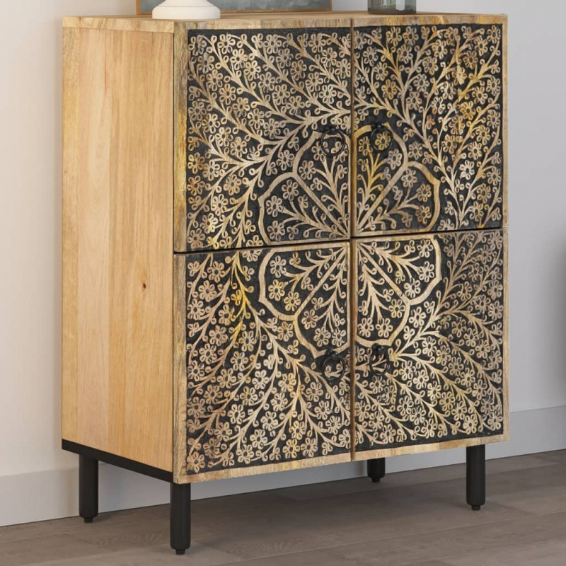 Beistellschrank 60x33x75 cm Massivholz Mango