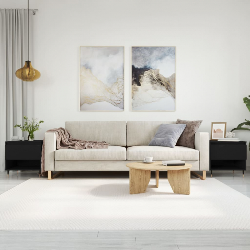 Couchtische 2 Stk. Schwarz 50x46x50 cm Holzwerkstoff