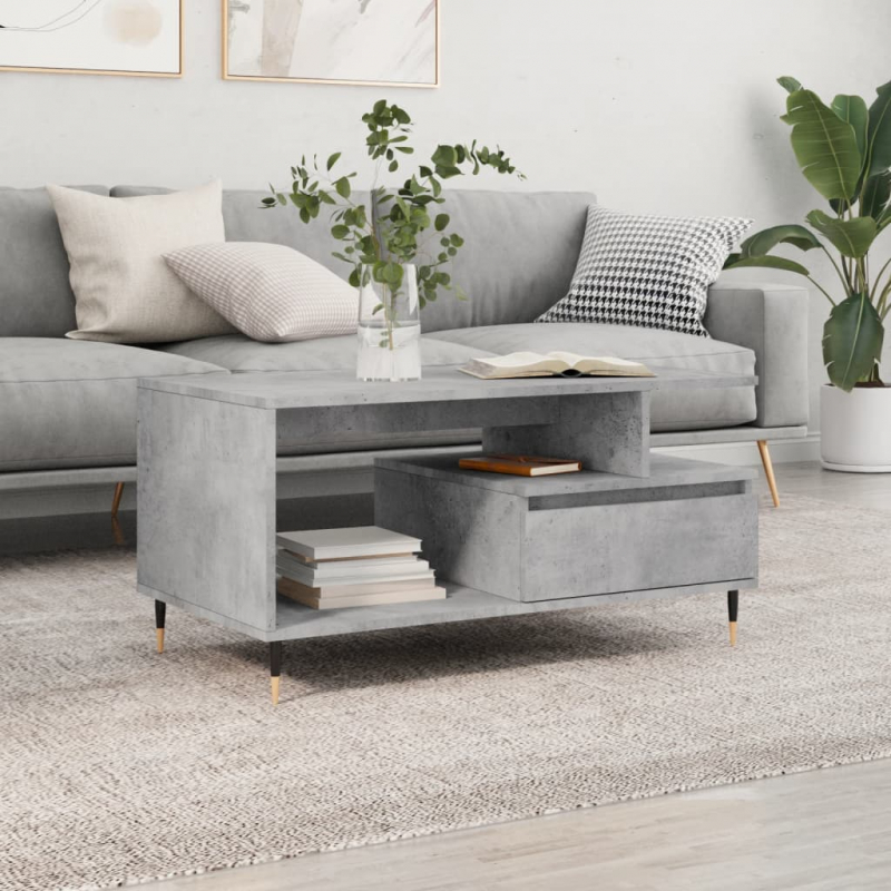 Couchtisch Betongrau 90x49x45 cm Holzwerkstoff