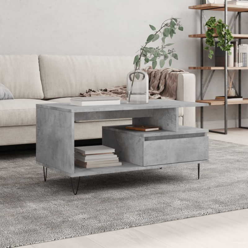 Couchtisch Betongrau 90x49x45 cm Holzwerkstoff