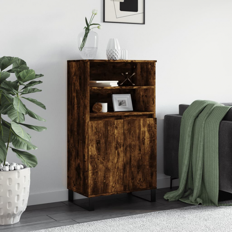 Highboard Räuchereiche 60x36x110 cm Holzwerkstoff