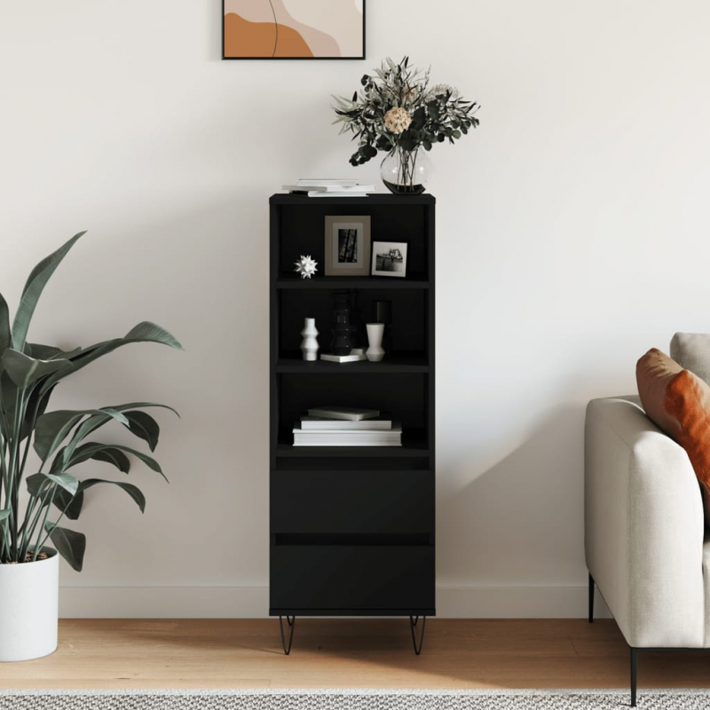 Highboard Schwarz 40x36x110 cm Holzwerkstoff