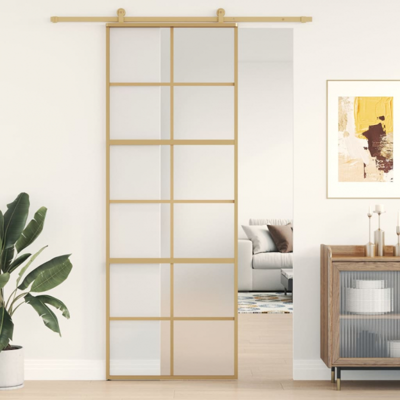 Schiebetür Golden 76x205 cm Matt ESG-Glas und Aluminium