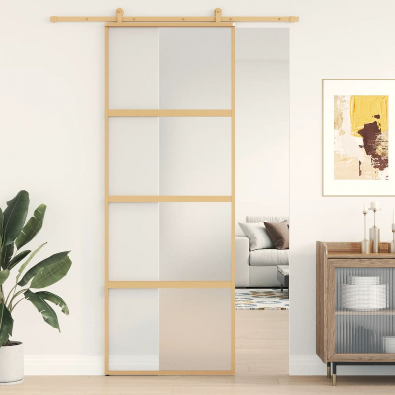 Schiebetür Golden 76x205 cm Matt ESG-Glas und Aluminium