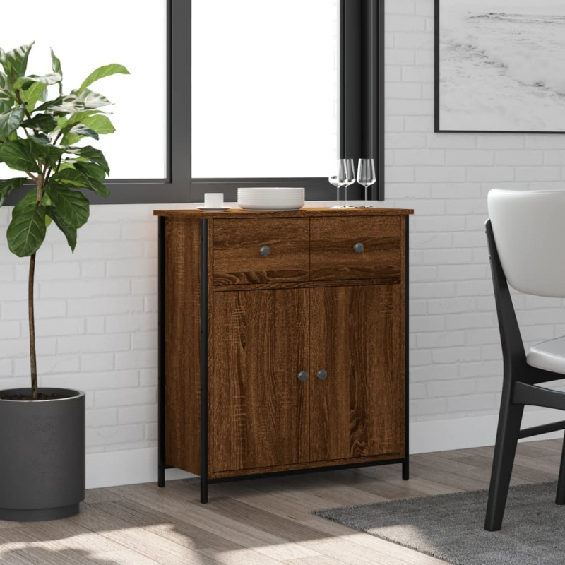 Sideboard Braun Eichen-Optik 70x30x80 cm Holzwerkstoff