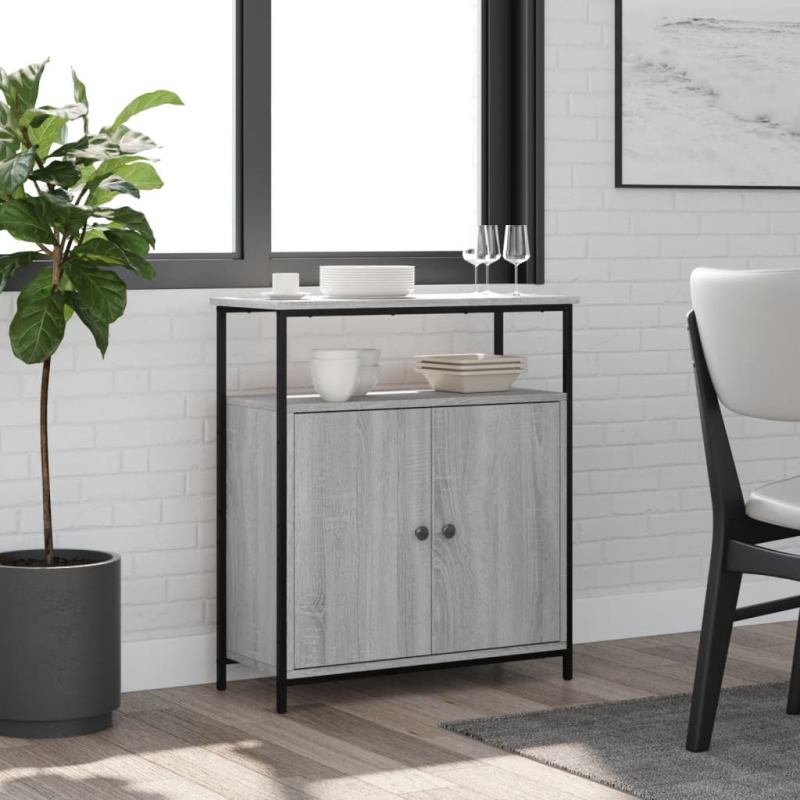 Sideboard Grau Sonoma 70x30x80 cm Holzwerkstoff