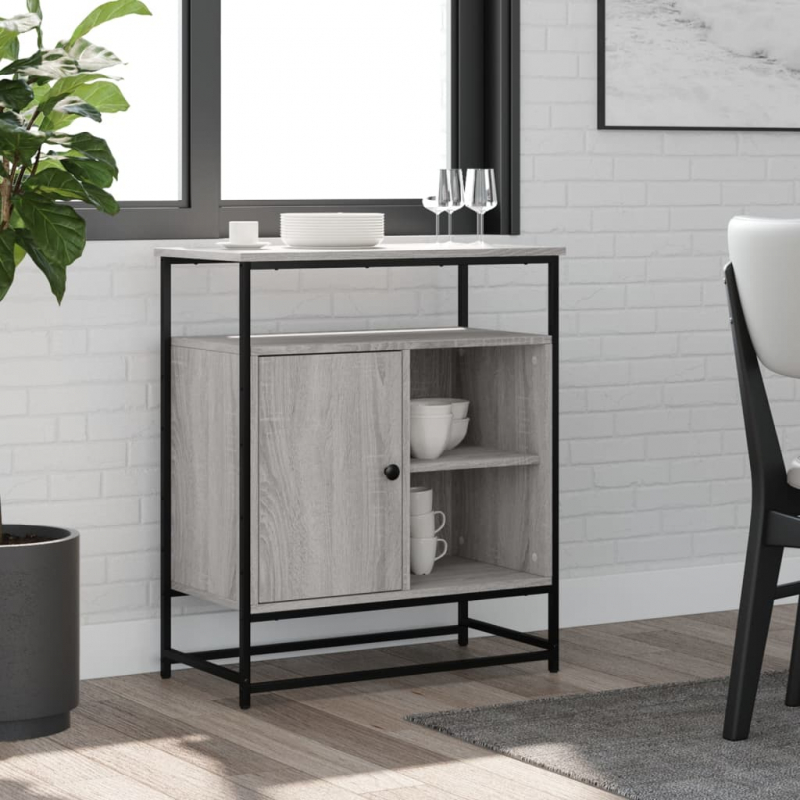 Sideboard Grau Sonoma 69x35x80 cm Holzwerkstoff