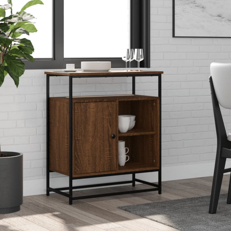 Sideboard Braun Eichen-Optik 69x35x80 cm Holzwerkstoff