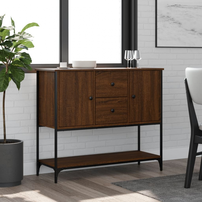 Sideboard Braun Eichen-Optik 100x36x85 cm Holzwerkstoff