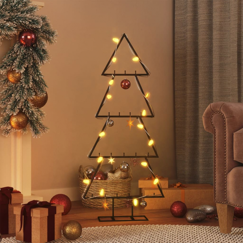 Metall-Weihnachtsbaum für Dekorationen Schwarz 90 cm