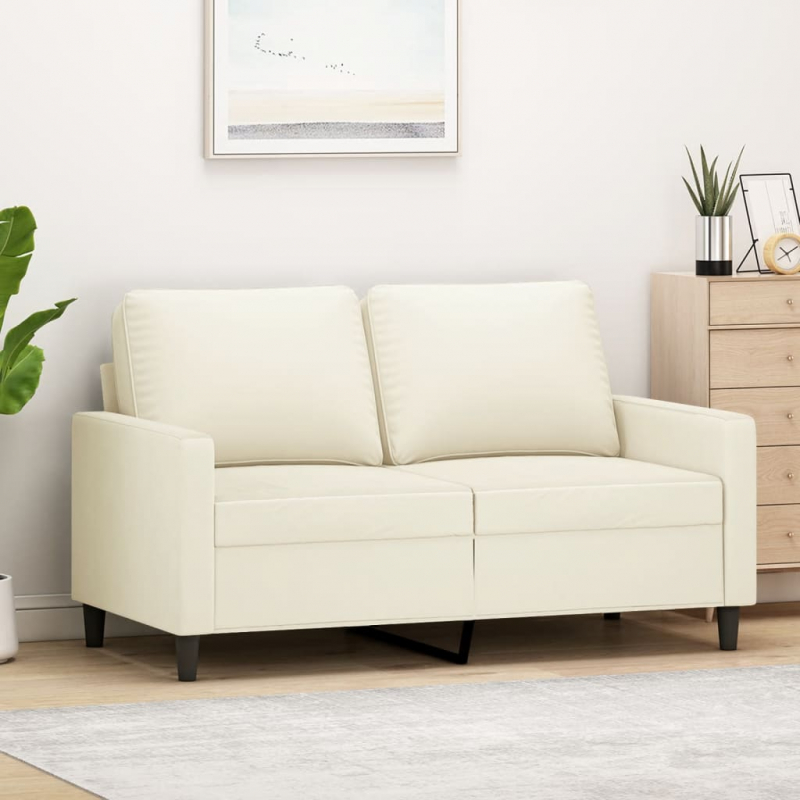 2-Sitzer-Sofa Creme 120 cm Samt