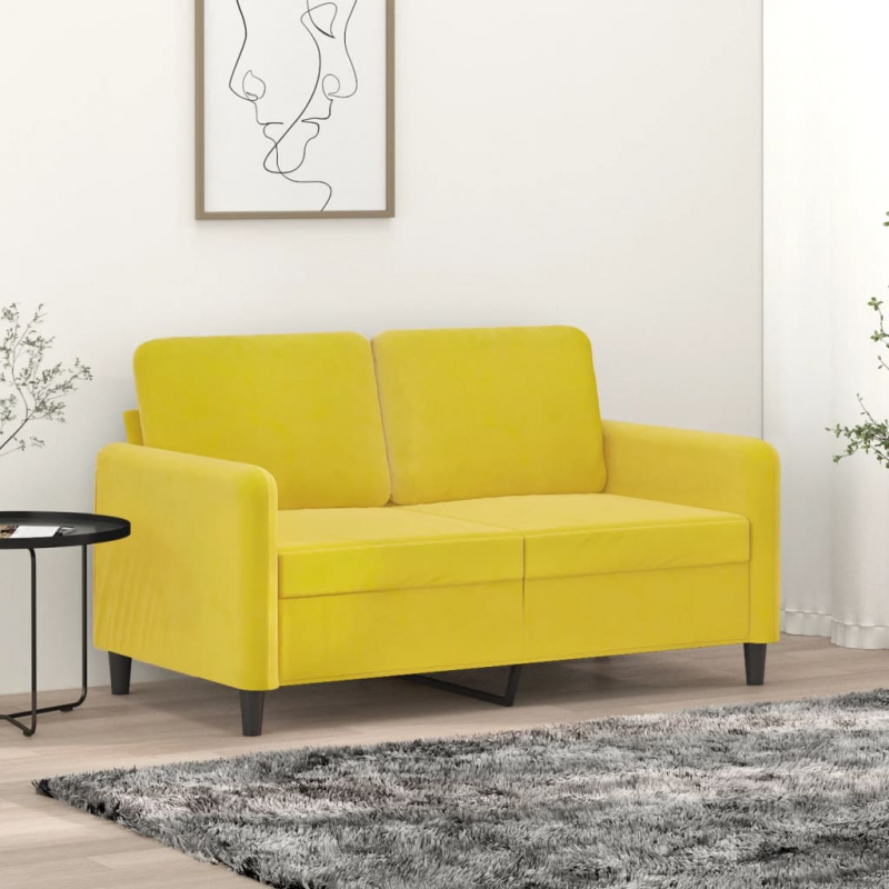 2-Sitzer-Sofa Gelb 120 cm Samt