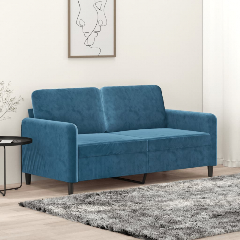2-Sitzer-Sofa Blau 140 cm Samt