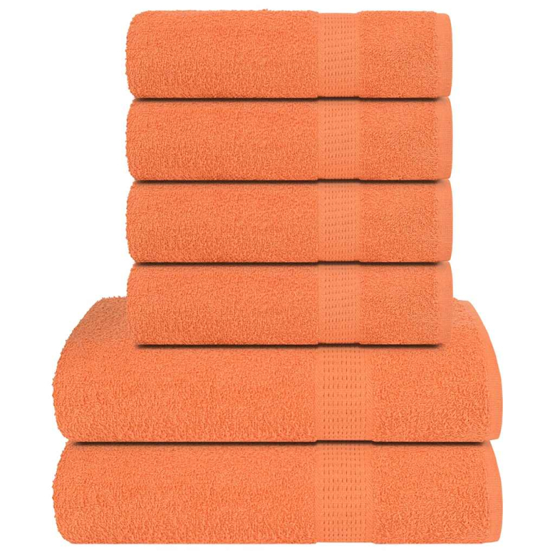 6-tlg. Handtuch-Set Orange 360 g/m² 100% Baumwolle