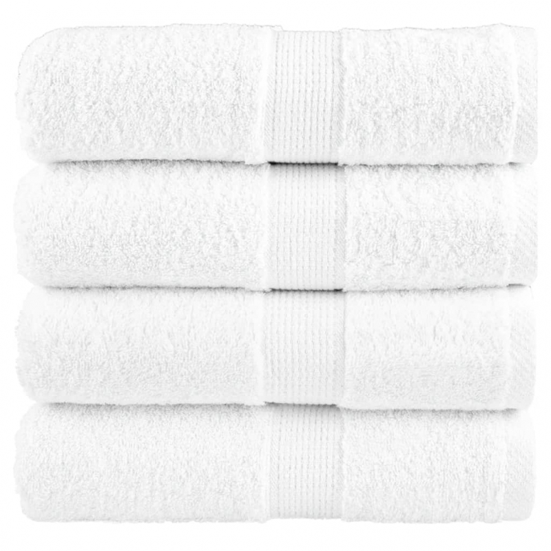Premium-Gästetücher SOLUND 4 Stk. Weiß 30x50cm 600 g/m²